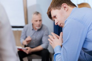 man in a residential treatment center