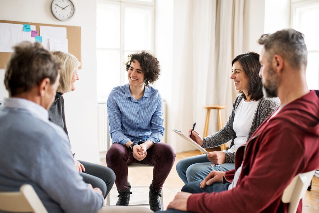 patients experiencing the benefits of group therapy