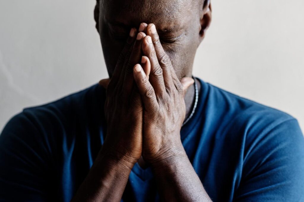 Person thinking about cocaine and anxiety