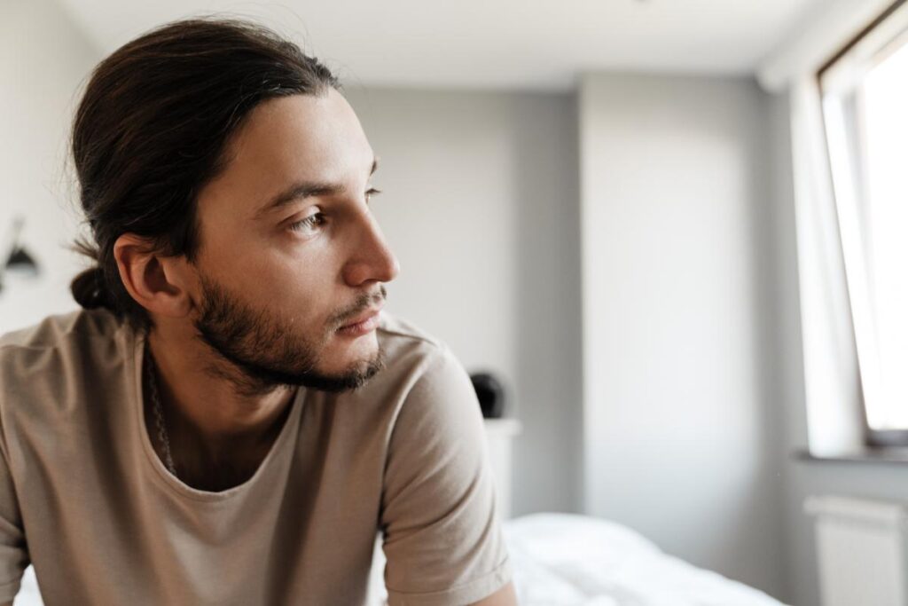 Person thinking about self-medicating