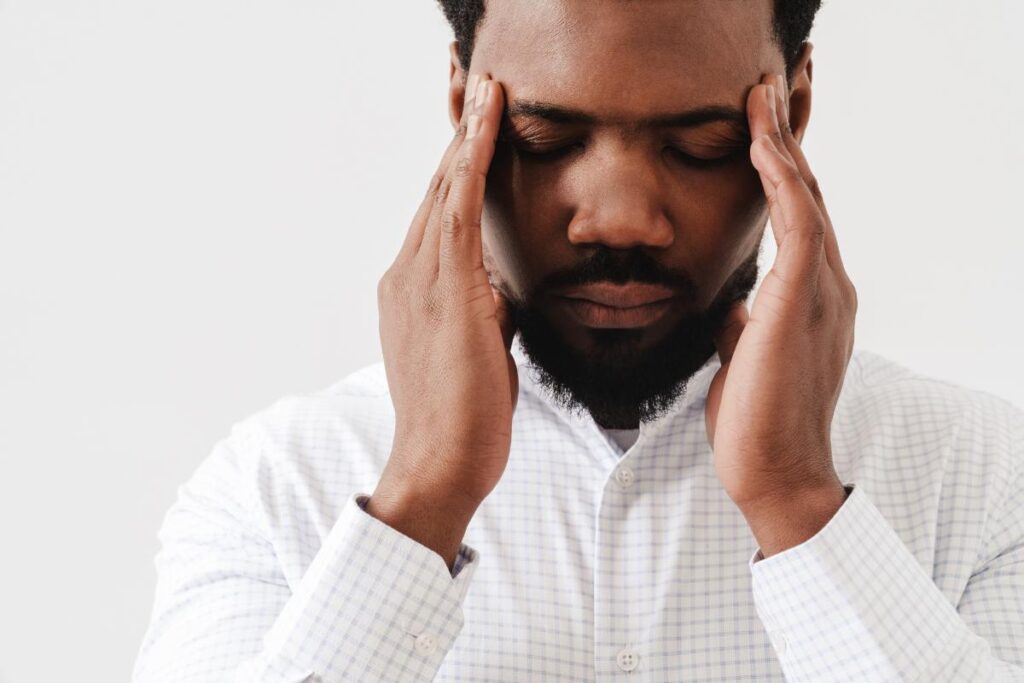 Person thinking about alcohol and prescription drugs